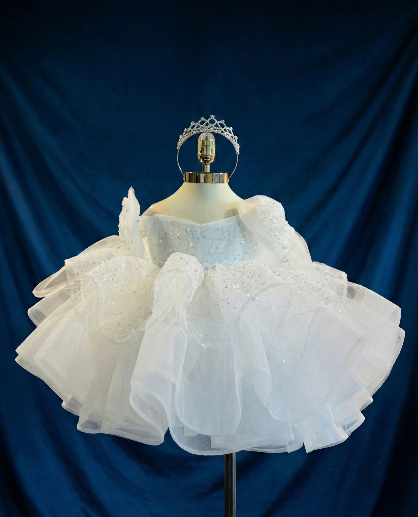 White Sequin Princess Dress | Luxury Party & Birthday Dress